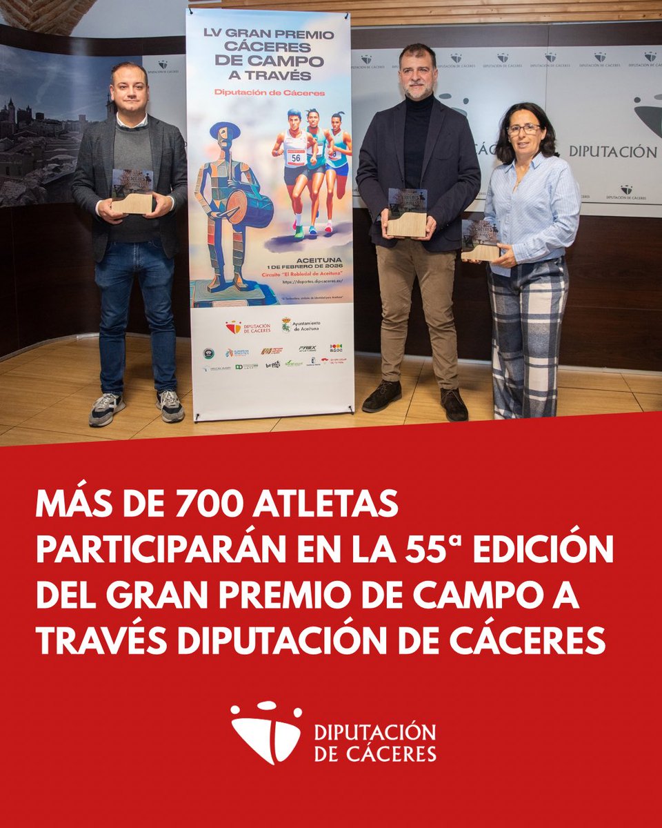 🏃‍♂️🌳 Más de 700 atletas se darán cita en la 55ª edición del Gran Premio de Campo a Través <a href="/DiputacionCC/">DiputacionCC</a>
📍 Dehesa de Aceituna – El Robledal
📅 1 de febrero
🎙️ Con retransmisión y locución en directo de Juan Carlos Higuero
📺 RTVE Play, Teledeporte y YouTube Diputación de Cáceres