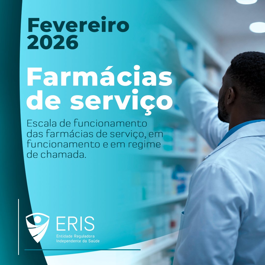 A #ERIS divulga mensalmente a escala de funcionamento das farmácias em serviço permanente e em regime de chamadas. 

Confira em: eris.cv/index.php/noti…

#ERIS #CaboVerde #SetorFarmacêutico #FarmáciasServiço #Fevereiro2026