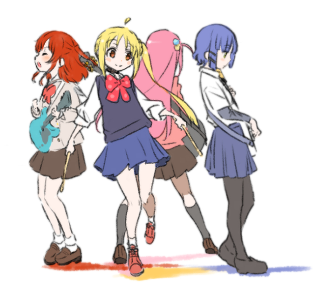 後藤ひとり ,伊地知虹夏 ,喜多郁代 ,山田リョウ 「1.2.3.4」|sinano-ya@twoのイラスト