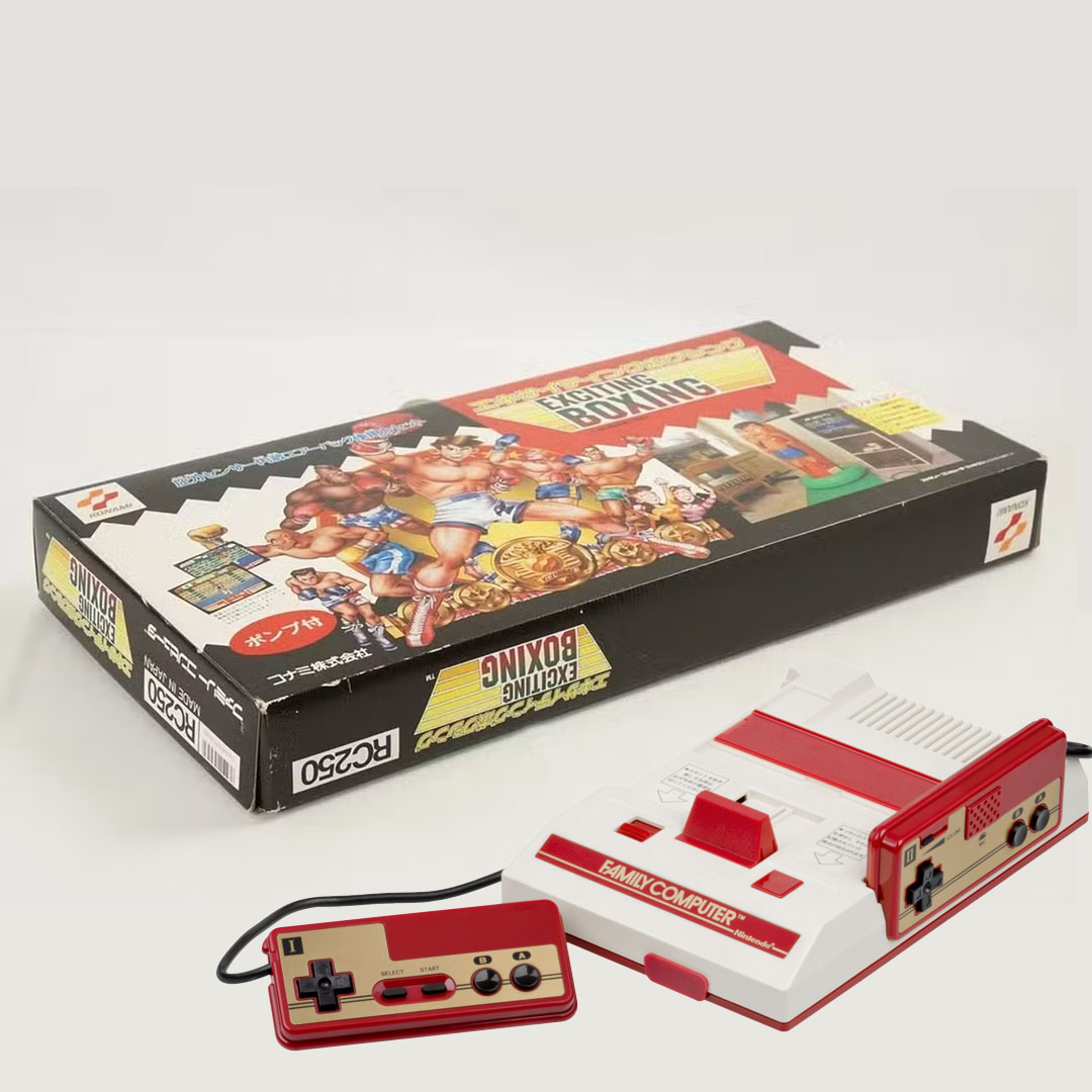 retro_dodo's tweet image. The Famicom has some weird peripherals, but did you know that Konami made a punching bag controller back in 1987 that worked with a game called Exciting Boxing? 

#famicom #nintendo