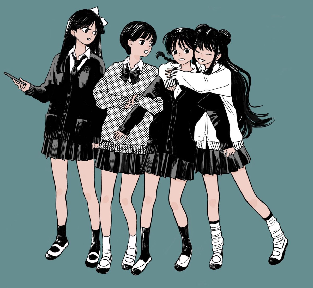 らんま女子高生令和パロディ
#らんま2分の1  #らんま #あかね #シャンプー #右京 #イラスト