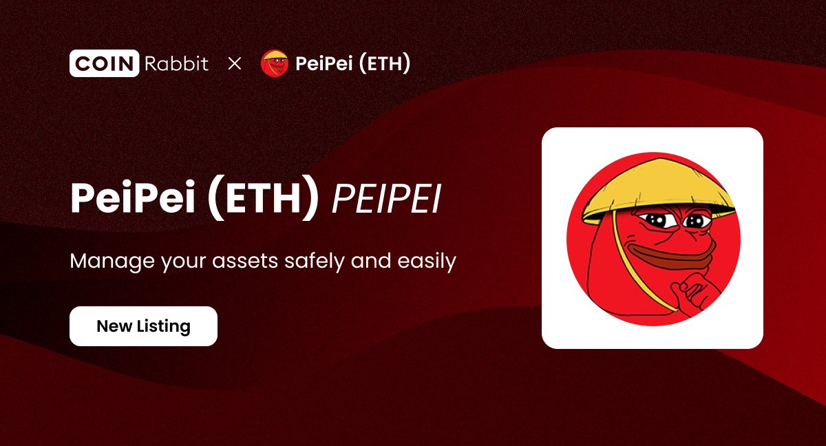 $PEIPEI is now available on CoinRabbit

* Store securely in cold wallets
* Swap directly on our built-in exchange

Manage $PEIPEI seamlessly with one ecosystem – fast &amp; secure.

Get started: tw.coinrabbit.io/cash