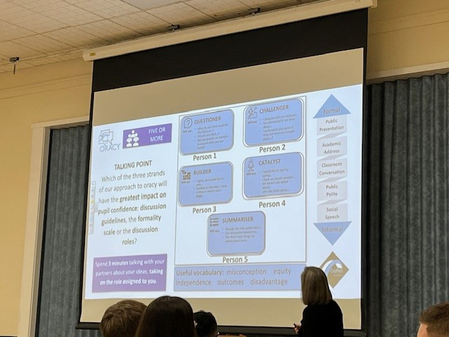CroftonAcademy's tweet photo. Amazing inset CPD @CroftonAcademy! Mrs Knowles led training on developing pupil oracy, Mr Wookey explored pupil reflection on assessments, & Mrs Elliott & Mr McTigue shared EEF research on explicit instruction. Learning to benefit all our pupils! #CareAspireSucceed #WeAreCrofton https://t.co/zLyZRwOHeY