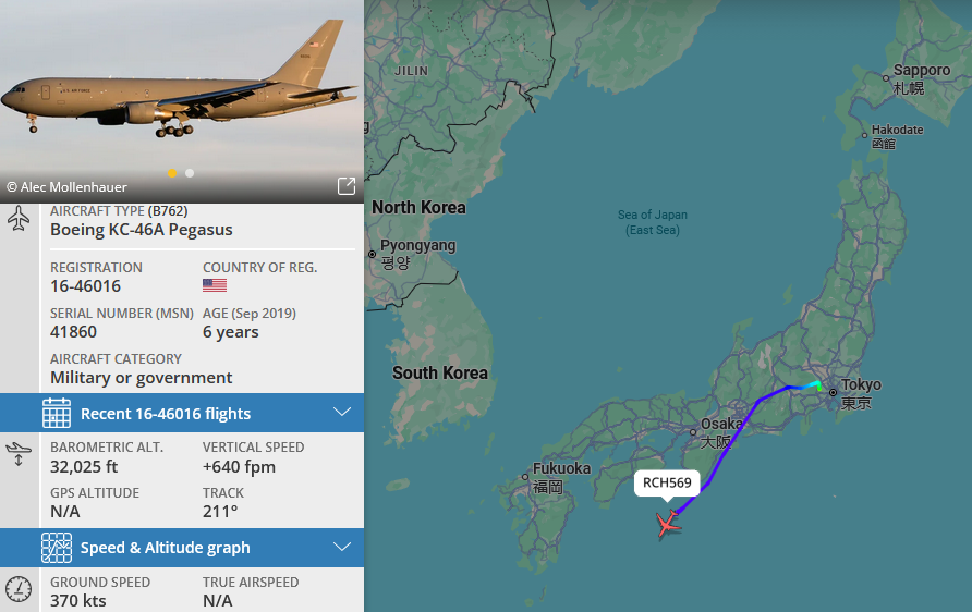 SirListenalot's tweet photo. #KC135 #AE0366 (round trip Kadena) likely dropped off chicks ~0130z. #AE037A doesn't fit timely, but approached Singapore at FL280 and climbed then. Are these #F35's for the Singapore Air Show? #RCH569 Yokota - Singapore https://t.co/PNAro61ky6