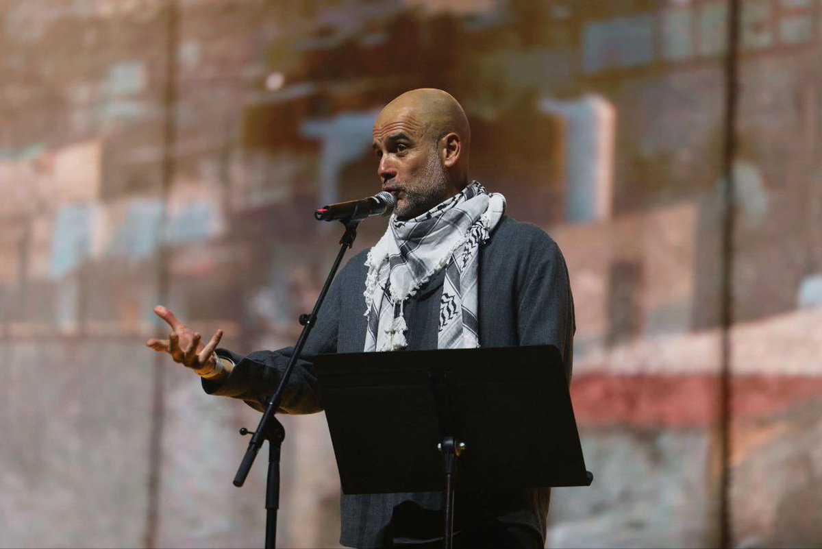 Pep Guardiola: 

“I say it publicly and clearly.

I am Palestinian and I am with every oppressed Palestinian.”