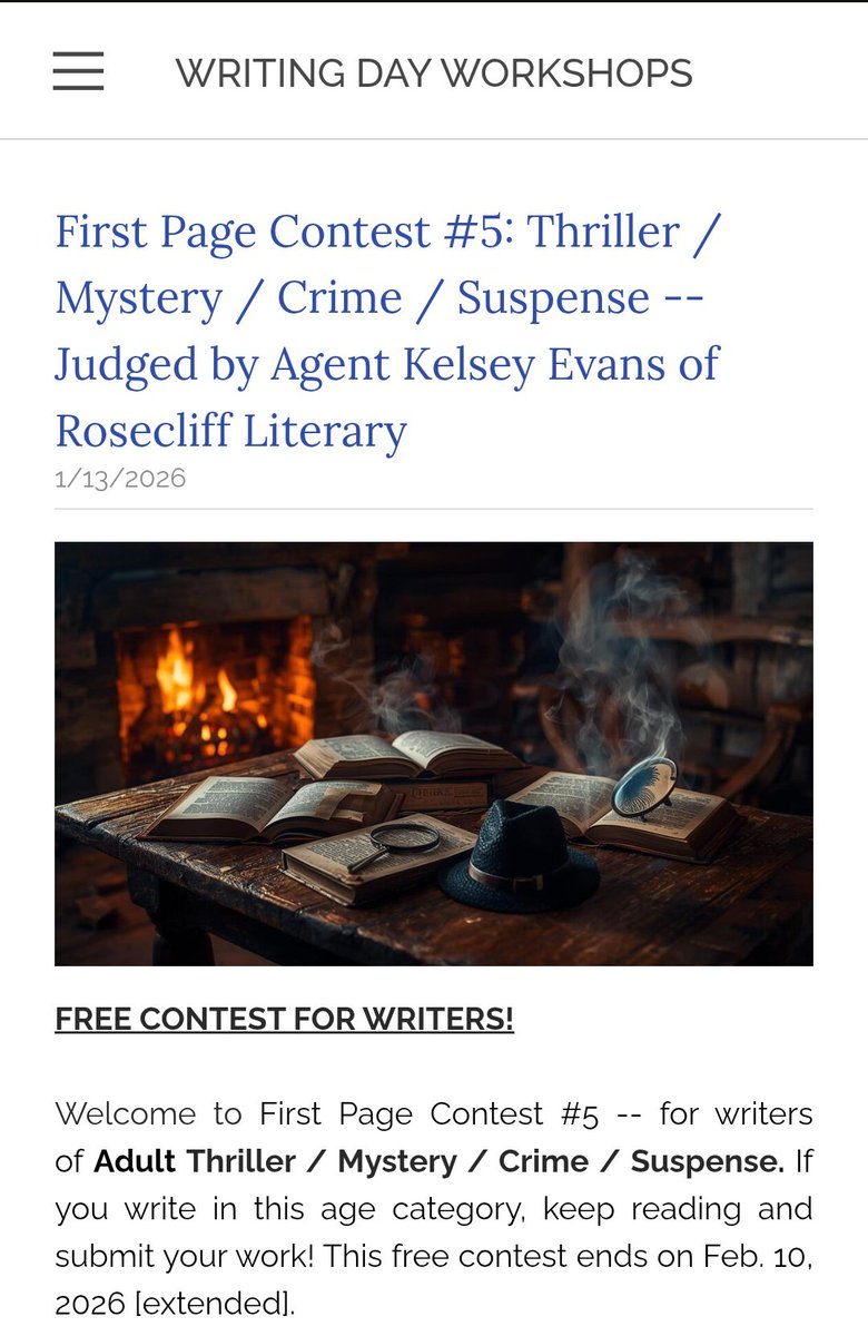 BritHayeswriter's tweet photo. Submitting a story to @writingdaywksp  's Thriller contest! Join the fun!

#writingcontest https://t.co/eYq4ddgeZ2