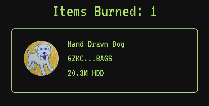 An additional 2% of $HDD supply has been burnt.

20,000,000 tokens.

4.3% gone already.

The crayons are warm and the dog is drawn.

$SOL meme season has its dog. Hard drives stay empty.