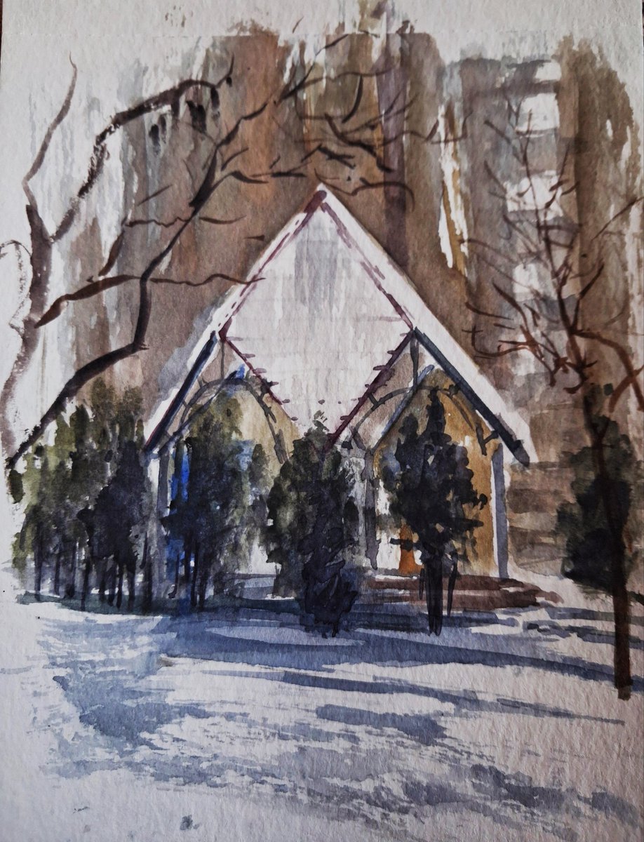 Привіт #украрт 
Накидав швидкоскетч бювету на районі. Нічого серйозного, але місце впізнаване, якщо хтось там був.

#ukrart #kyiv #watercolor #WatercolorArt #sketchart #Ukraine #Ukrainian