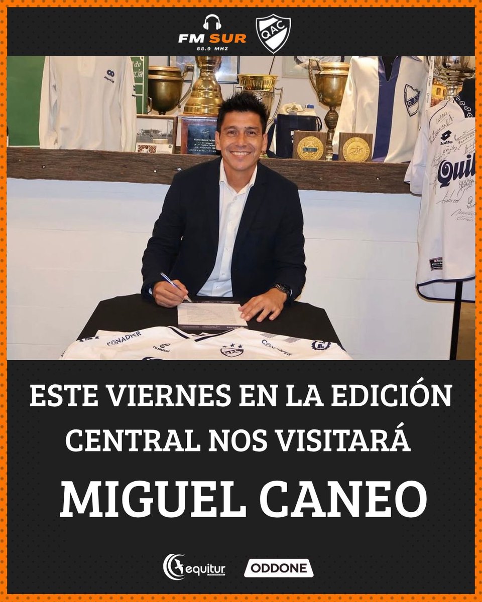 ⏰ HOY desde las 12 hs, nos visitará en el piso de <a href="/DeportesenFM/">Deportes en FM</a> , Miguel Caneo, mánager de Quilmes.

📻 Podes seguirnos por el aire de la radio, canal de YouTube de FM SUR y aplicaciones.

✅ No te lo podes perder!!

👇
youtube.com/@fmsur889?si=M…
