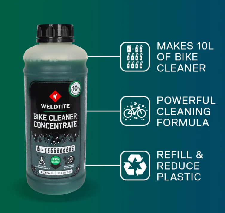 Walkers_Cycles's tweet photo. Weldtite Bike Cleaner Concentrate - 1 litre makes 10! 🍋

100ml of concentrate will make 1L of cleaner, increasing the lifespan of the product. Save plastic and waste by buying in concentrate! Lime scented!

Made in the UK! 🇬🇧

Search 03159 online:
 ➡️ https://t.co/iqpKUOJvrA https://t.co/C5tYLk6e86