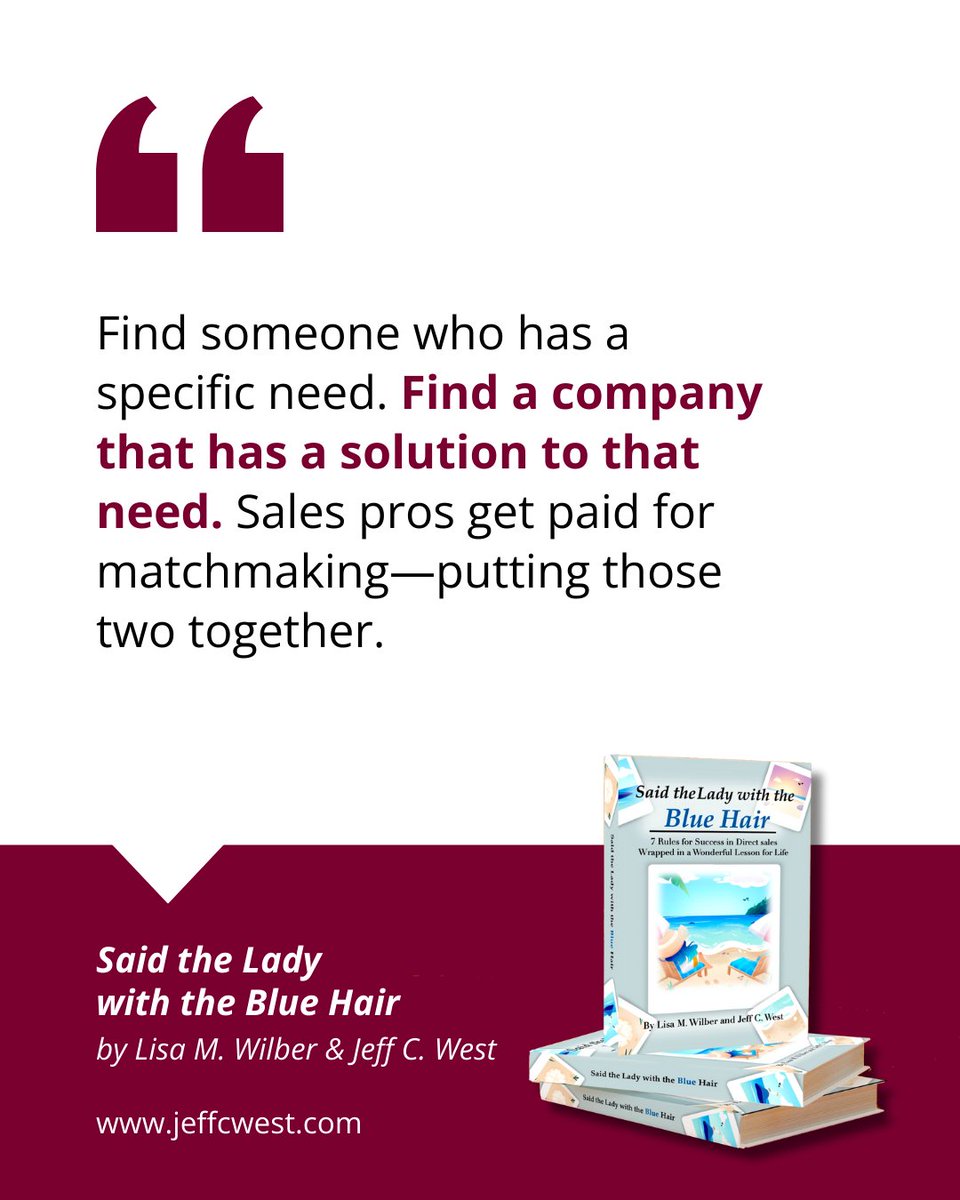 Sales at its core is simple—and powerful.

It’s not about pushing products.
It’s about matchmaking: connecting a real need with the right solution.

That’s how trust is built.
That’s how value is created.
That’s how true sales pros get paid.