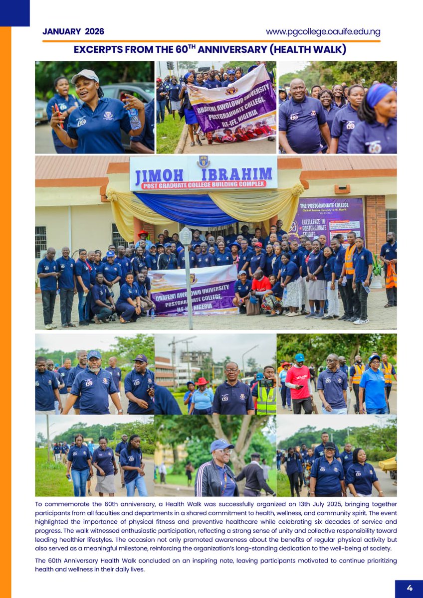 CollegeIfe's tweet photo. The Postgraduate College, Obafemi Awolowo University, Ile-Ife, presents the Maiden (January  2026) edition of OAU-PGC e-Digest, a biannual textual and visual compilation of PG College notable news, activities, and events. https://t.co/BW4cZ2WJ7t