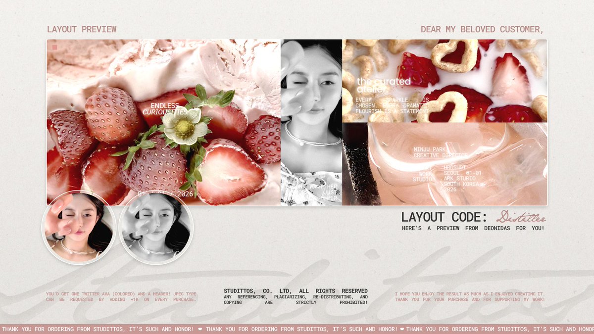 Studittos's tweet image. Help me to RT/REPOST this?

Selamat malam! Aku membawa 12 template layout-moodboard freshly made yang bisa kalian langsung melalui DM sekarang!

📩: via DM!

Untuk preview dan details lebihnya bisa dicek melalui ALT pada gambar, ya! Thank you! 🤍

#ZONAUANG #ZONABA #ZONABU