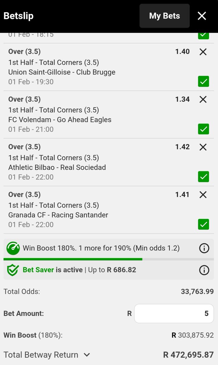 SihlanguDito's tweet photo. 🔥💣🔥💣🔥💣🔥💣🔥💣🔥💣🔥💣
💣Mixed Corners Selections Formula
🔥High Probability Matchups 75% +
💣First-half Corners Over 3.5
🔥Full-time Corners Over 7.5 & 8.5
💣First-half Corners Under 5.5
🔥Full-time Corners Under 10.5 & 11.5 

🎟Betway Booking Codes ⤵️
🎟 BW37370401
🎟 BW37385AAE
🎟 BW373A4589
🎟 BW373C1B9B