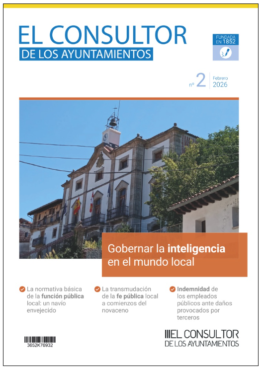 Ya disponible el número de febrero de la revista de <a href="/ConsultorAytos/">El Consultor de los Ayuntamientos</a>: función pública local, fe pública local,  #IA en #EELL, innovación pública, prórroga de servicio activo, ...