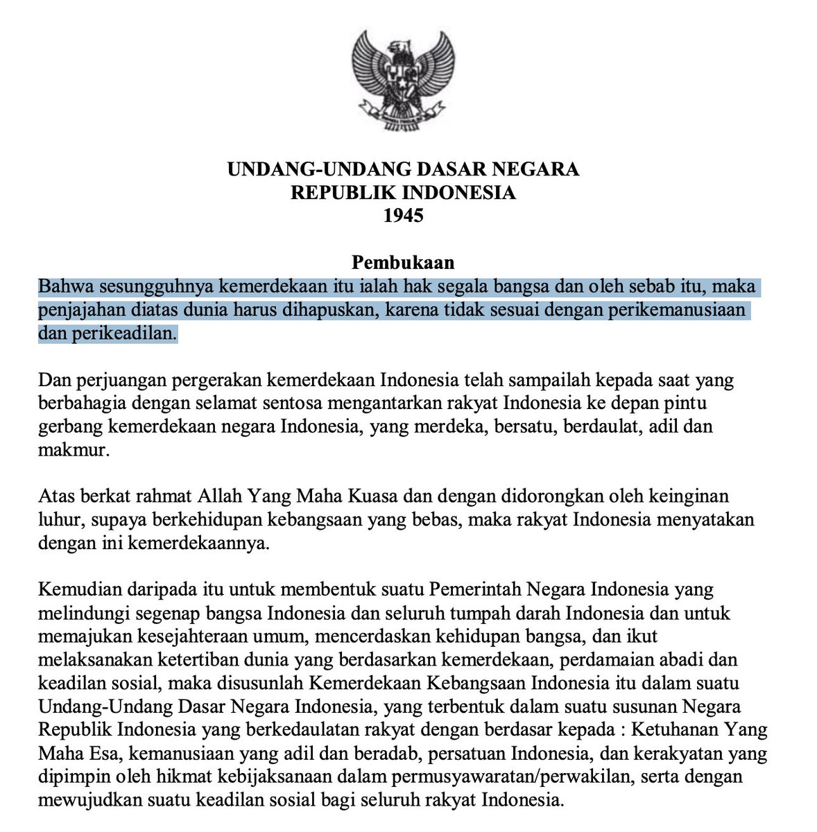 amanat UUD kita pak.
segalah bentuk penjajahan harus dihapuskan.