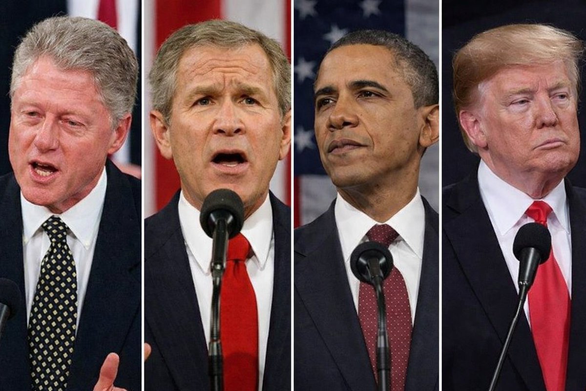 AlexJonesPD's tweet image. Who’s your favorite president so far?

A. Trump
B. Obama
C. Bush
D. Bill Clinton