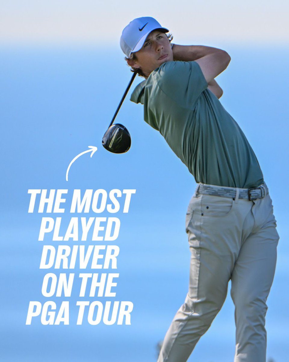 Titleist's tweet image. 40% of the drivers in play at the @FarmersInsOpen are Titleist.

That includes a total of 55 GT2, GT3 and GT4 models.

Titleist has been the PGA TOUR’s most played driver for the last seven seasons and counting.

Source: Darrell Survey