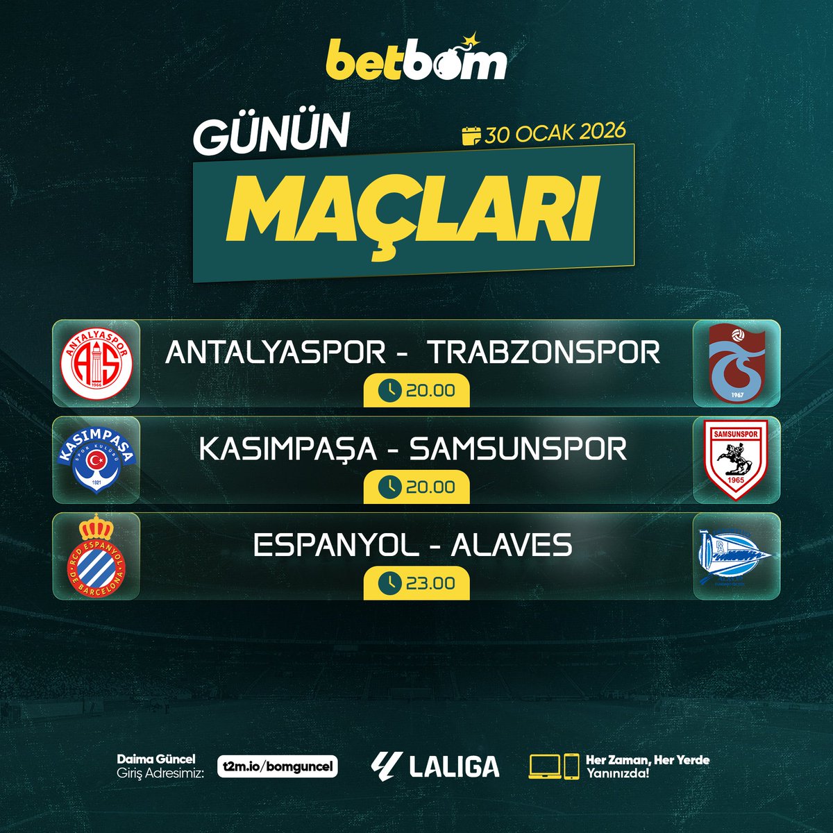 BetBomguncel's tweet photo. ⚽️Maç Heyecanını BetBom'da Hisset!👑

📺Günün En Heyecan Verici Maçları!❤️

⭐️BetBom Kazanmanın Yeni Merkezi!‼️

🔍 GÜNCEL GİRİŞ (https://t.co/hmbrdrmtzF)

 #Betbom #Trabzonspor #Samsunspor https://t.co/It1F1vCyxQ