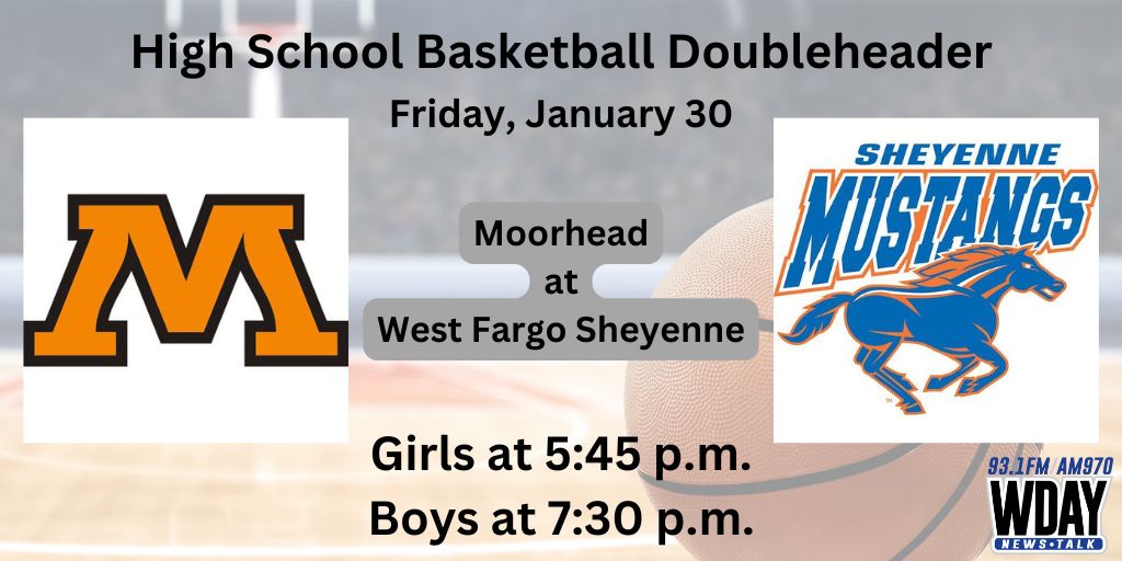 🥔🐎HS🏀doubleheader tonight on <a href="/970WDAY/">WDAY Radio - AM 970 & FM 93.1</a>‼️

<a href="/MHDgirlsbball/">MHD Girls Basketball</a> vs <a href="/WFSheyenneGBB/">Sheyenne GBB 🏀</a> @ 5:45 p
<a href="/MHDSpudBBall/">SpudBasketball</a> vs <a href="/SheyenneHoops/">Sheyenne Boys Basketball</a> @ 7:30 p

🗣️🎙️Join Larry Knutson for all the game coverage.

Listen live:
📻:AM 970 or 93.1 FM
💻: radio.securenetsystems.net/v5/index.cfm...
📱:Our free📲app (Search WDAY Radio)