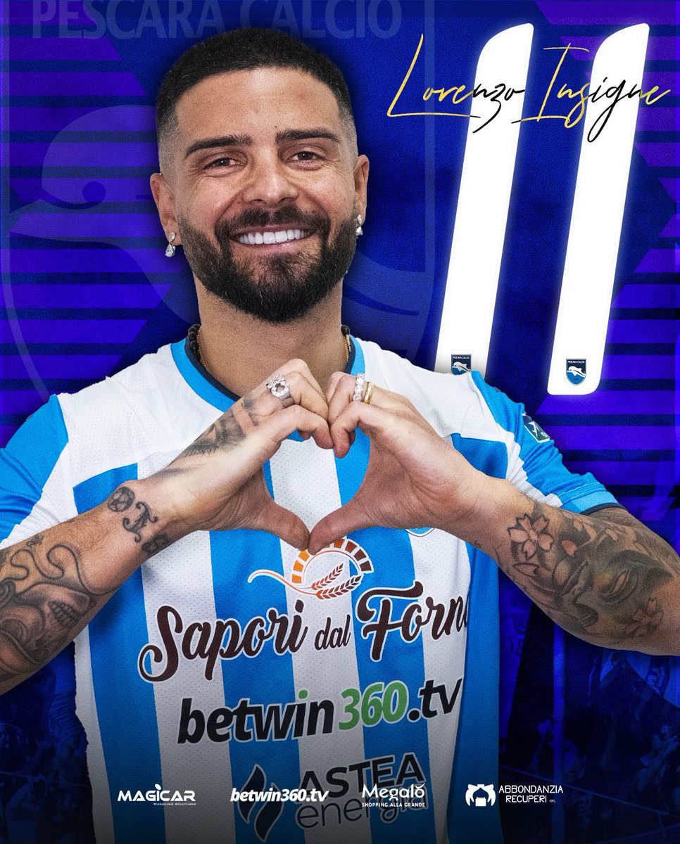 ✅ OFICIAL | El Pescara Calcio de Serie B anuncia la vuelta de Lorenzo Insigne.

Qué locura.