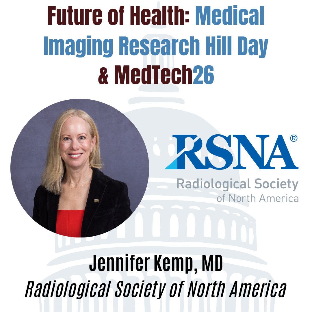 AcadRad's tweet image. As the #FutureOfHealth Medical Imaging Research Hill Day approaches, Dr. Jennifer Kemp, Board Liaison for Government Relations at RSNA, shares a little about RSNA’s participation and the value of federal support for research. 

Visit bit.ly/3ZyTULa to learn more.