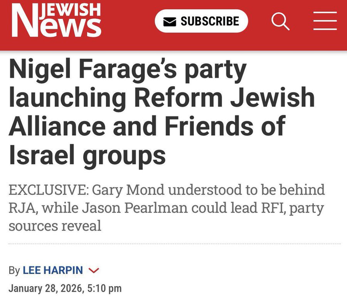 Jonathan_K_Cook's tweet photo. Reform scents power, so what does it do? It creates a Friends of Israel group.
After all, which self-respecting, mainstream party doesn't wish to offer a warm welcome to genocide supporters. https://t.co/pgmUd2pRdh