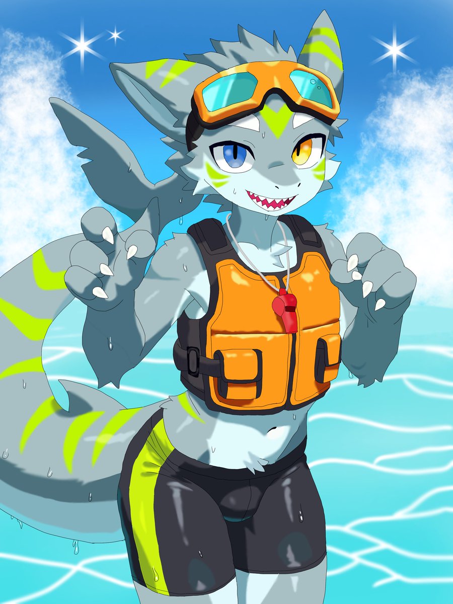 サメの子 サメは好きですか？ #オリケモ #furry #ケモノ #イラスト