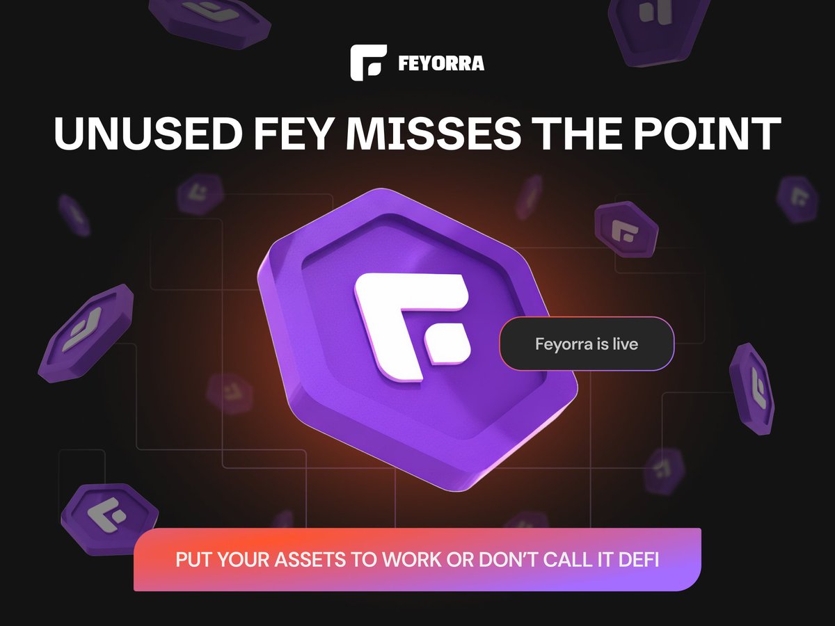 If your FEY is just sitting there doing nothing,

you’re missing the point of DeFi. 🚫
Feyorra is live and functional.

👉 Put your assets to work:
👉 feyorra.com 🔥
