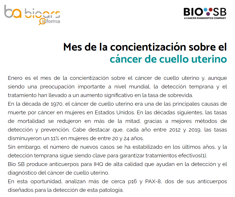 BioarsSA's tweet photo. Anticuerpos del mes de Bio SB 🧪 Cáncer de cuello uterino - https://t.co/pHNZSYjbhO https://t.co/BYAyT3fpP6