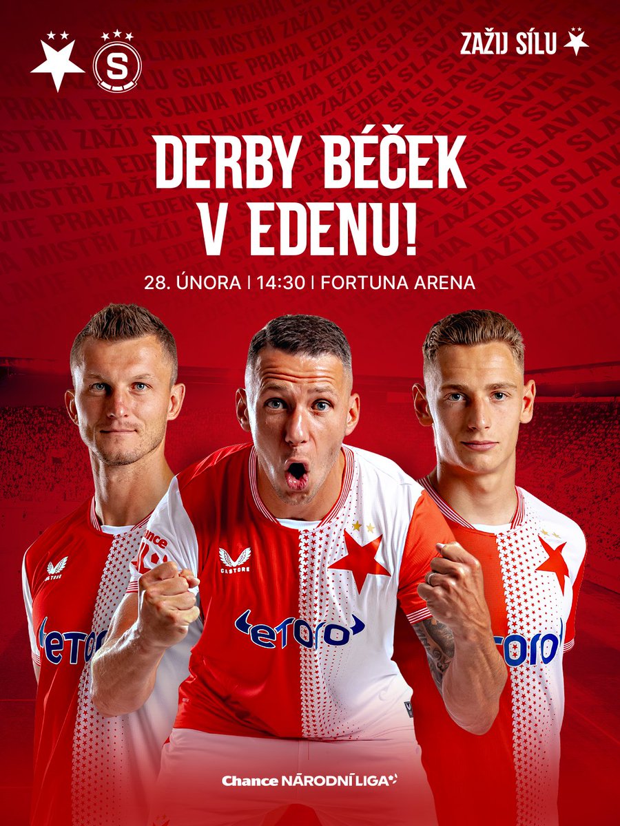 🔥 Derby béček v Edenu!

#SKSBtym zahájí jaro 28. února soubojem s rezervou Sparty, utkání se odehraje ve Fortuna Areně. Vstupenky jsou v prodeji za jednotnou cenu 150 Kč, permanentkáři si mohou vyzvednout náhradní vstupenku zdarma.

Na béčko do Edenu 👉 slavia.cz/article/23860