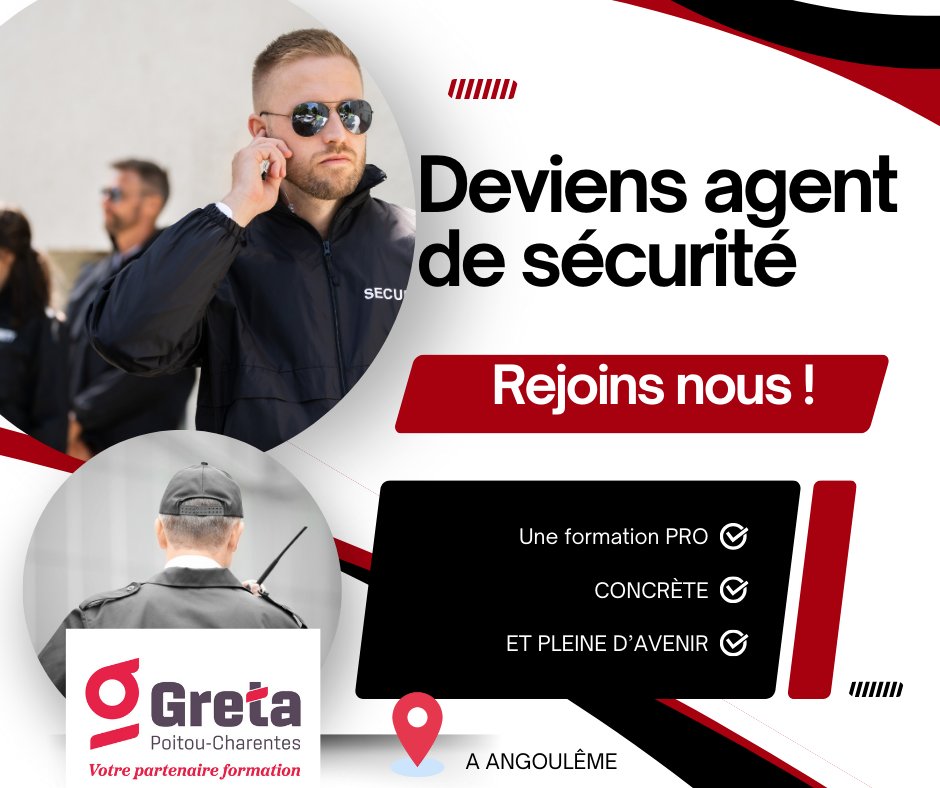 🔐 𝐂𝐀𝐏 𝐀𝐠𝐞𝐧𝐭 𝐝𝐞 𝐬é𝐜𝐮𝐫𝐢𝐭é – 𝐀𝐧𝐠𝐨𝐮𝐥ê𝐦𝐞
📅 09 mars ➡️ 27 nov. 2026
💰 Financé par la <a href="/RANouvAquitaine/">Région académique Nouvelle-Aquitaine</a> et co-financé FSE pour les demandeurs d’emploi
📩 Infos : contactez le Greta Poitou-Charentes
#Formation #Sécurité #CAP #Angoulême