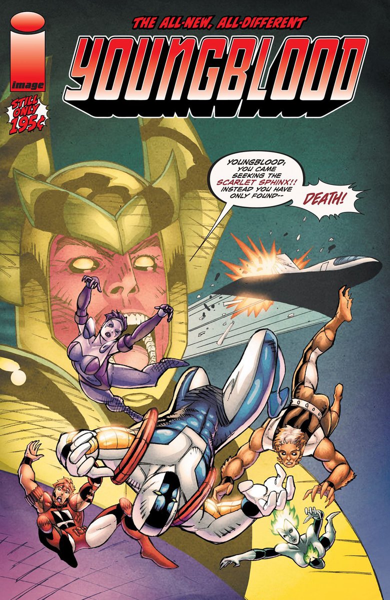 RobMessick's tweet photo. I thought it would be funny to add the "Joke" cover from inside the issue. It's Jon Malin trying to "90's up" his work.
#Youngblood created by @robertliefeld
@ImageComics #JonMalin https://t.co/1Mt7QJoBV7