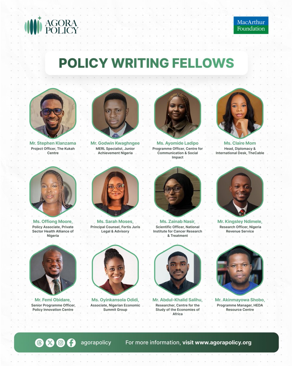 🚨Agora Policy has announced the selection of 25 Policy Writing Fellows for the second cohort of its Policy Writing Fellowship.

See our website for more information: agorapolicy.org/our-blogs/245-…