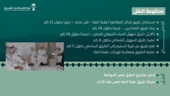 الخير حيث وطئت قدماك

مع صدور تقرير زيارة صاحب السمو الملكي الأمير تركي بن طلال بن عبد العزيز آل سعود - حفظه الله - لربيعة المقاطرة؛ نرفع لسموه أسمى آيات الشكر على دعمه، بعد وقوفه على الاحتياج والأمر بالتنفيذ الفوري لاعتماد المنظومات الخمس التي شملت:

منظومة الصحة: تمثلت في تشغيل