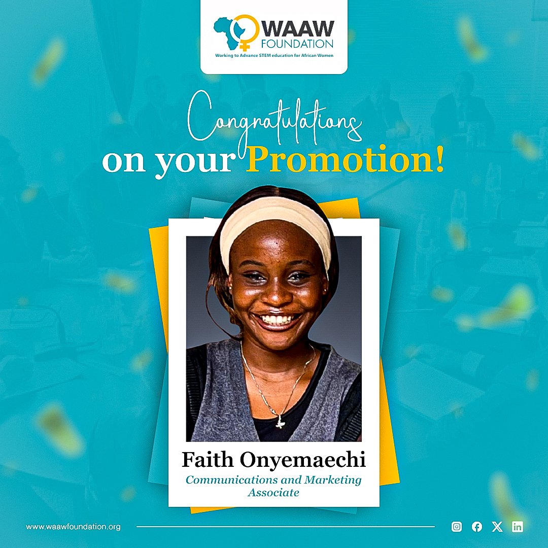 WAAW_Foundation's tweet photo. Congratulating our newly promoted Waaw Associates๐๐
Their resilience and hours of dedication will not go unseen, we thank them for making sure we reach every young girl across all countries in Africa ๐
#waawfoundation #girlinstem #younggirlsinafrica https://t.co/KtGnmU3MbB
