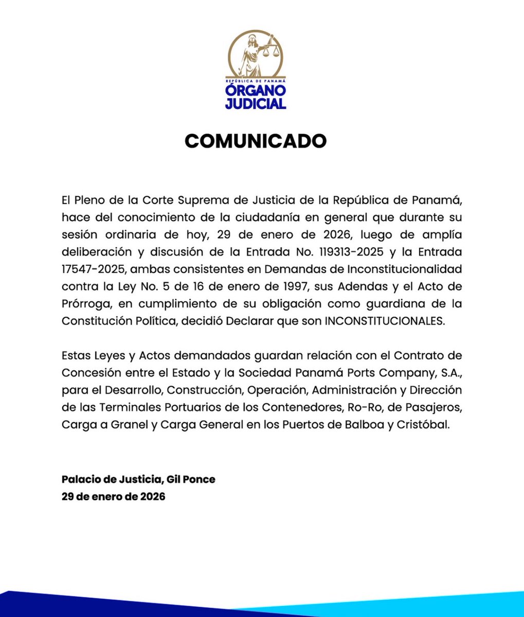 Inconstitucionalidad a Panamá Port. 
No se cerrará la operación como tal, sino que responsablemente se creará una transición mientras se dé un nuevo contrato. 

¿Porque será que esto no se hizo con la mina y así no afectar a miles de panameños?

Simple, politiquería!