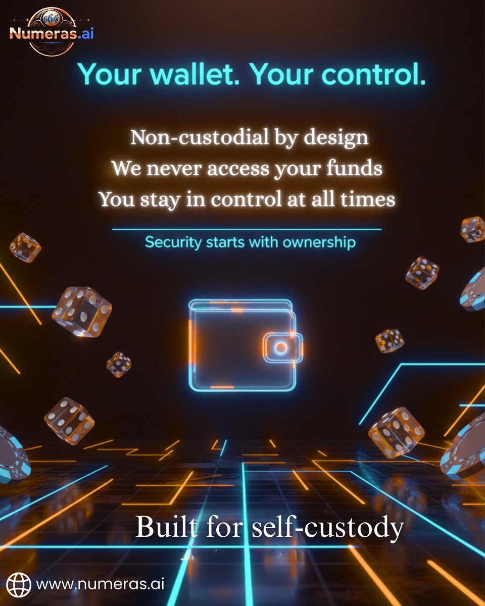 Most security issues don’t start with hacks.

They start with custody.
When users don’t control their wallets,
risk increases by design.

Self-custody keeps control where it belongs.

#Web3 #Blockchain #SelfCustody #Security #BlockchainLottery #LotteryPlatform #NumerasAI #Crypto