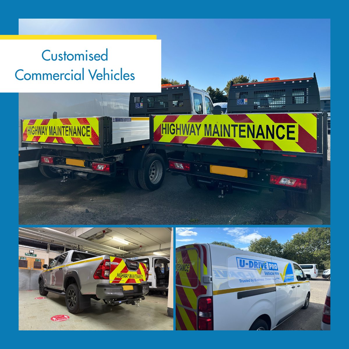 Your vehicles should work as hard as your team.

U‑Drive Pro offers in-house commercial vehicle customisation, from #internalracking and #roofracks to full #livery and #Chapter8. Hire vehicles that are fully tailored to your operational needs.

#UDrivePro #VehicleHire