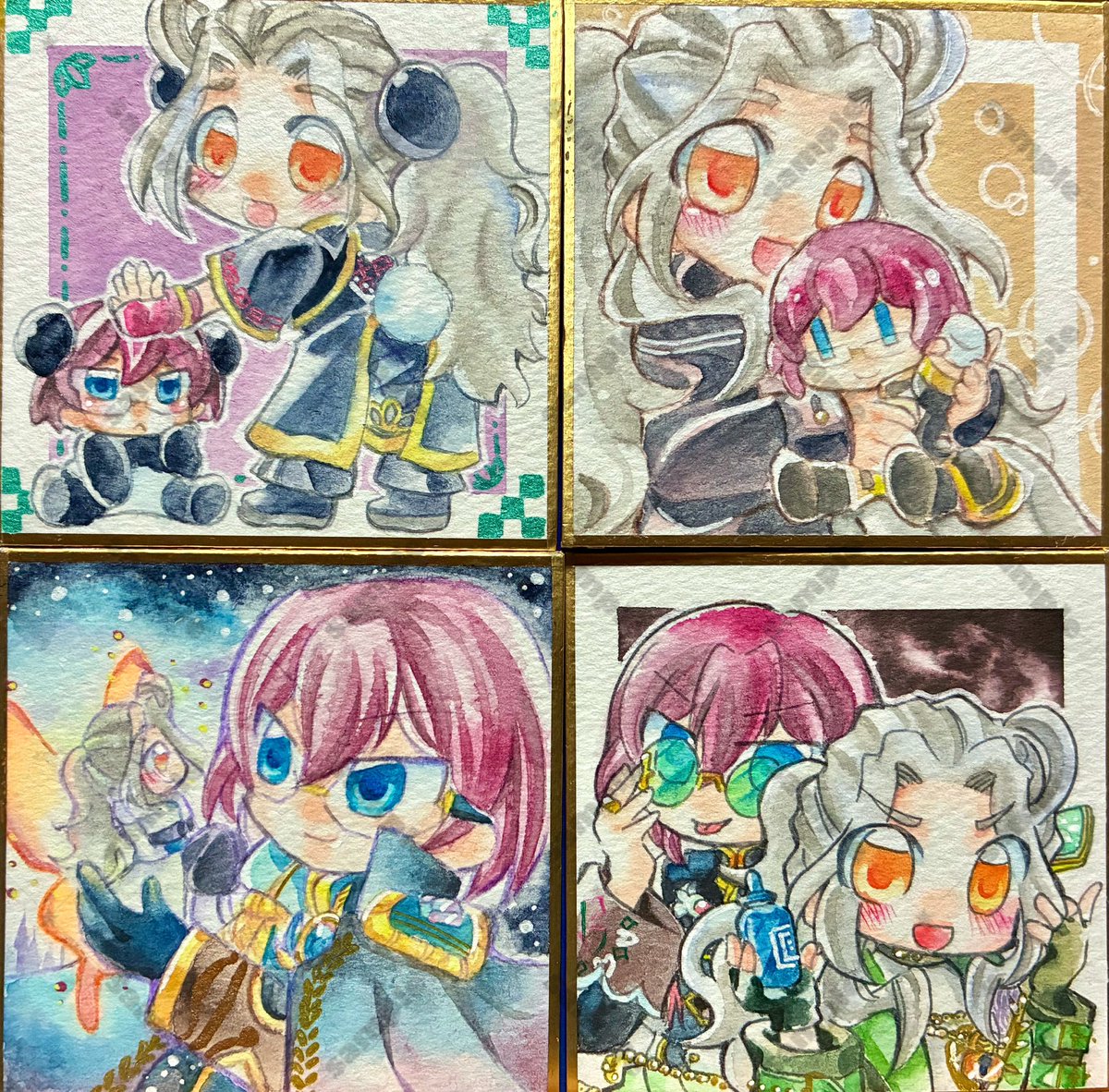 茨凪オンリーで販売する茨凪ミニ色紙イラストです。 75m×75mの豆色紙