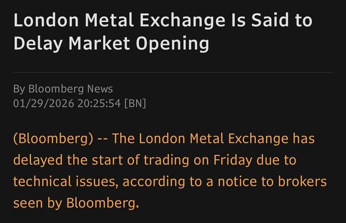 The London Metal Exchange (LME) — the center of the global metals universe — suffered a "technical issue" this morning, delaying the open of trading for an hour.

The Reality: While the screens were dark in London, the global markets witnessed one of the most violent repricing