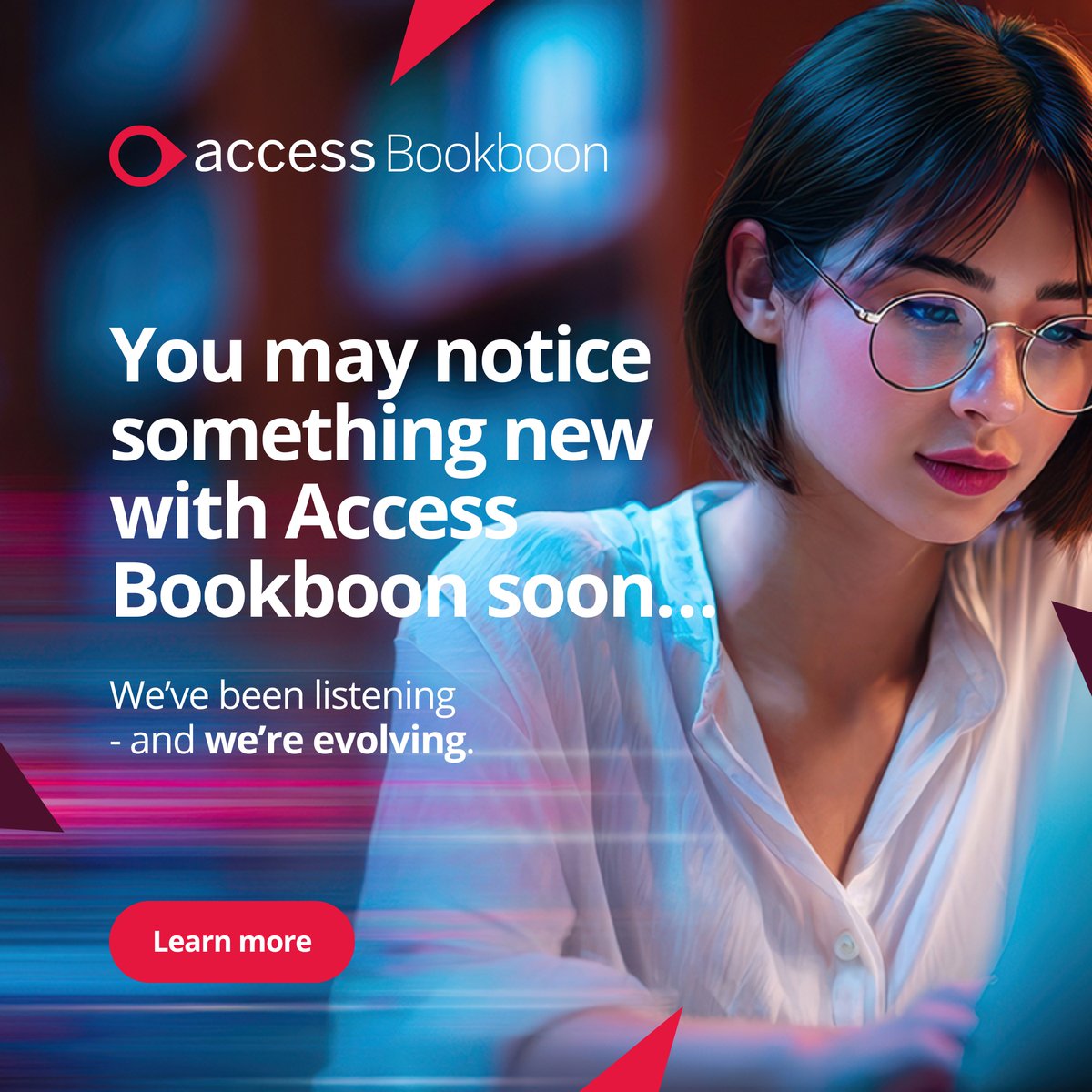 Access_ALC's tweet image. 👀 You may notice something new with Access Bookboon soon… 

We’ve been listening - and a fresh evolution is coming. 

Details coming shortly. Stay tuned. ✨ 

#AccessBookboon #DigitalLearning #LearningAndDevelopment #AccessLearning #TheAccessGroup