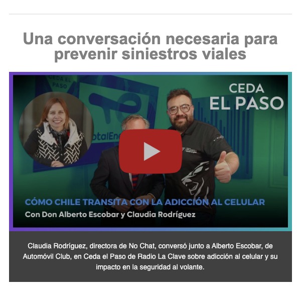 ONGnochat's tweet image. 📩 Ya enviamos el boletín de enero de ONG No Chat. En esta edición abordamos las cifras críticas con que partió 2026, la conducción no atenta, vacíos en seguridad vial, uso de ciclovías, emergencias por incendios y nuestro trabajo en terreno. 🔗 n9.cl/s4rjo