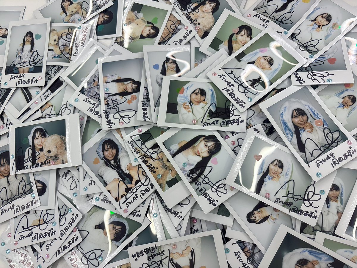 8枚セット　直筆サイン入りチェキ stu48 やや傷や汚れあり】STU48 立仙百佳 直筆サイン入り チェキ 24枚 STU48