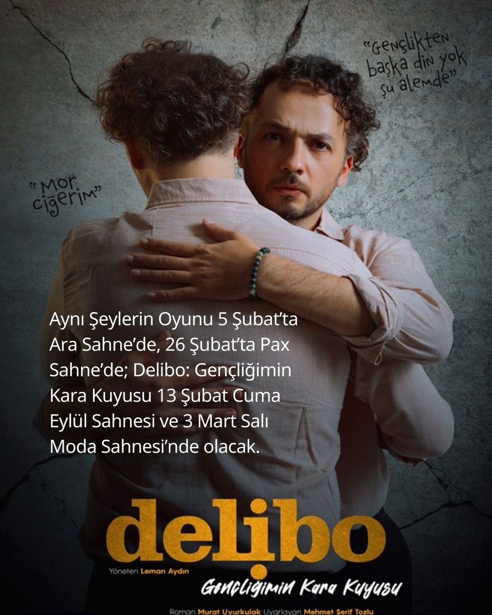 🎭Arayış, hatırlayış, döngü: Delibo ve Aynı Şeylerin Oyunu

<a href="/FabelTiyatro/">Fabel Tiyatro</a>  bu yıl sahnelere merhaba diyen bir topluluk. Delibo: Gençliğin Kara Kuyusu’nu devraldı ve yeni bir oyunla, Aynı Şeylerin Oyunu’yla prömiyer yaptı.

Murat Uyurkulak’ın sert ve şiirsel dünyasından uyarlanan