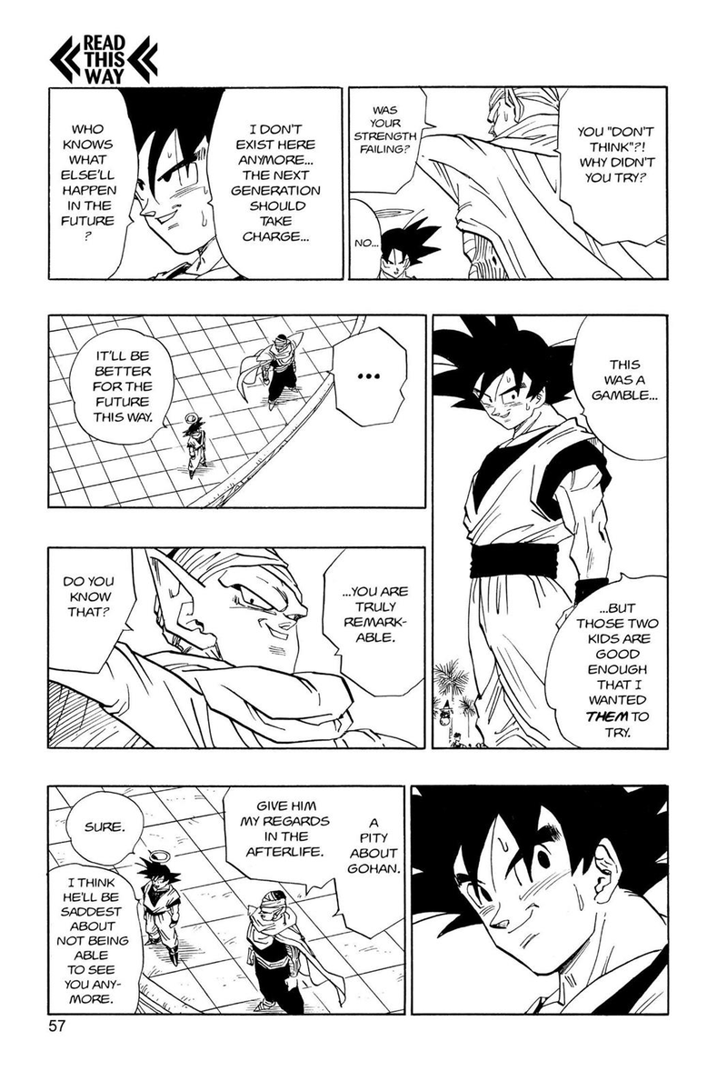 Man I really wish Toriyama had committed to this.
I don't mind Goku becoming the protagonist again, but the fact that Gotenks and Gohan end up being failures makes this character arc feel a bit pointless