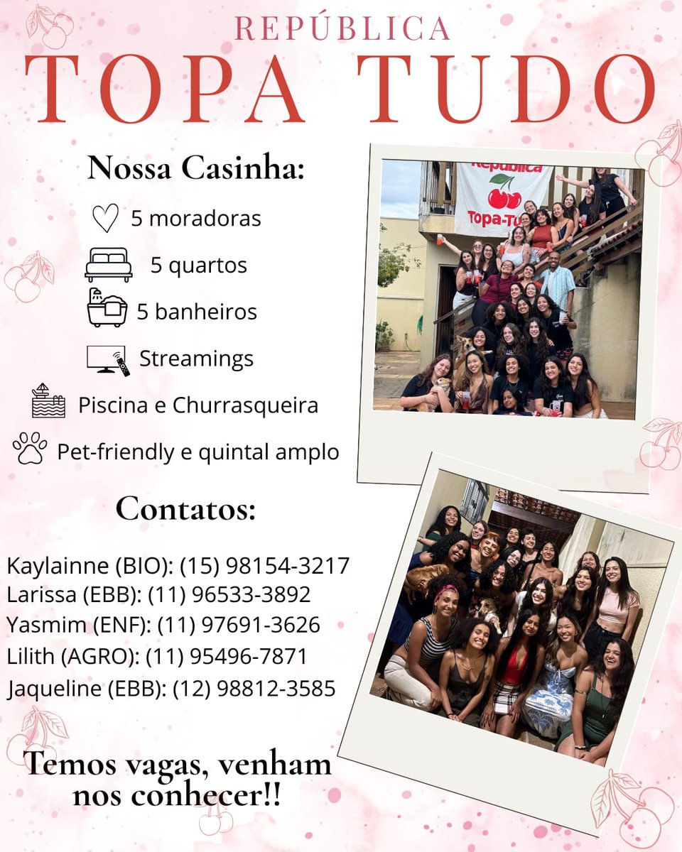 Isablebe's tweet image. Se precisa de uma república na Unesp Botucatu, vêm pra Topa Tudo!!