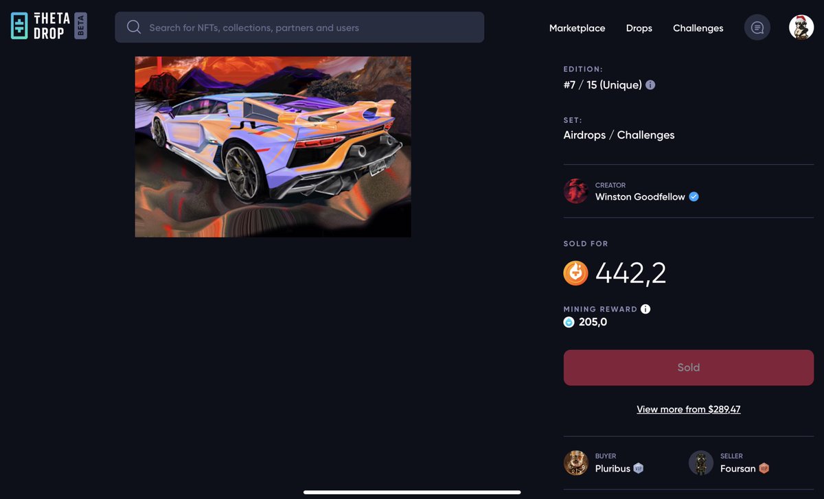 Congrats to pluribus for his bargain for only  8 dollars and 440 tfuel