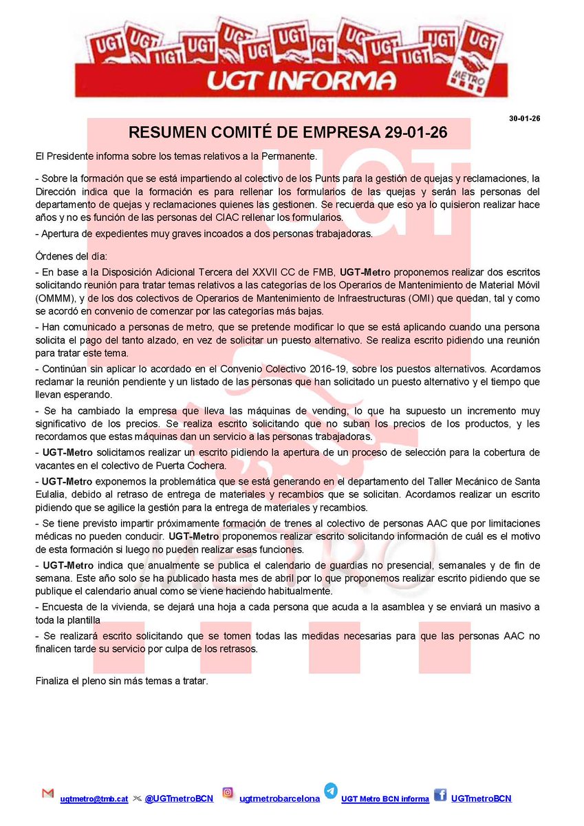 UGT Metro Barcelona tweet media