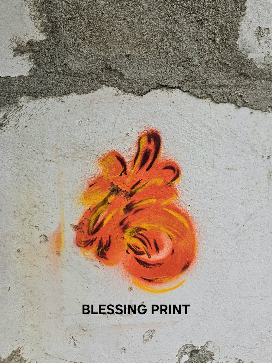 Lokngs's tweet photo. ＜BLESSING PRINT 福印＞ For the first time, I have expressed my calligraphic Chinese characters in graffiti style.第一次把自我的書法漢字風格，用塗鴉的形式表達。 https://t.co/78I4QED2pO